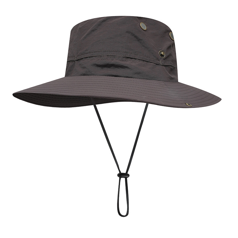 Lightweight safari sun hat quick dry fishing hat with strap metal eyelets